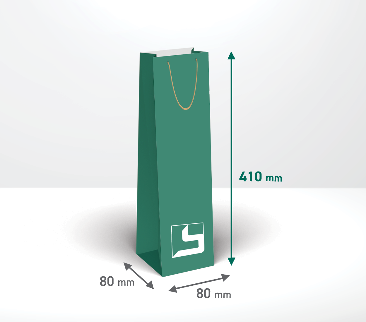 Darilna vrečka za steklenico: 80x80x410 mm (4.091-4)
